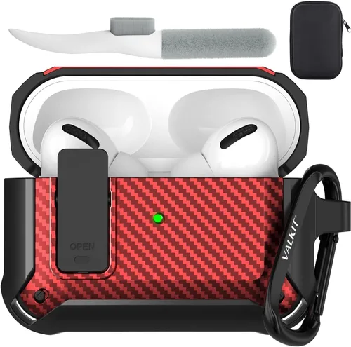 Miniatura 25 de Valkit Funda para Airpods para hombres con cerradura, funda de cuerpo completo con llavero para AirPods de Apple a prueba de golpes, funda