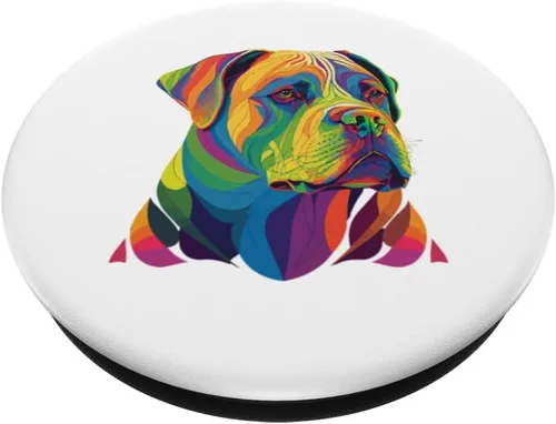 Miniatura 2 de Colorful American Bulldog American Bully Men Women PopSockets Swappable PopGrip