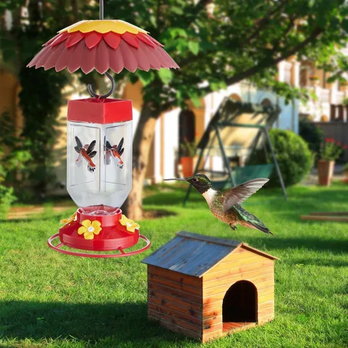 Miniatura 6 de Cubierta protectora para comedero de pájaros, cúpula skaithee de 8 pulgadas, deflector de comedero de pájaros para exteriores con gancho de pastor