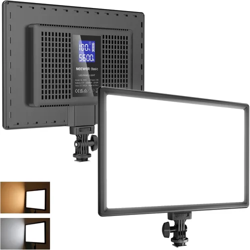 Miniatura 12 de NEEWER Panel de luz de video LED de 9" regulable con iluminación suave para cámara DSLR con mini trípode de escritorio, puertos USB tipo C