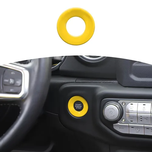 Miniatura 9 de RT-TCZ para Jeep JL Anillo de Cubierta de Botón de Arranque/Parada para Jeep Wrangler JL JLU Gladiator JT 2018-2024 Accesorios de Interior Azul Bebé