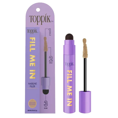 Toppik Fill Me In - Relleno de línea capilar para retoque de raíces de color de cabello, varita de fibras para el cabello, relleno en línea capilar