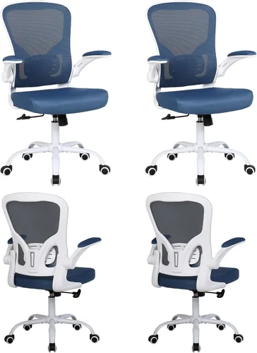Miniatura 15 de Flysky Juego de 10 sillas ergonómicas de escritorio para oficina en casa, soporte lumbar, silla giratoria de malla transpirable para computadora