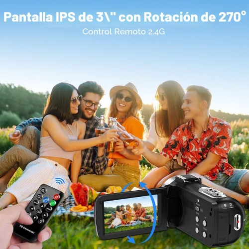 Miniatura 4 de Videocámara Cámara de video 4K Cámara digital para vlogging 42MP 3 "Pantalla de rotación de 270° 18X Zoom Digital Cam Corder para YouTube con 2