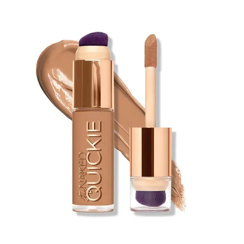 Miniatura 18 de Urban Decay Quickie Corrector impermeable de cobertura completa 24 horas, acabado mate natural, vitamina E hidratante, cepillo de pulido de doble
