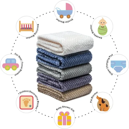 Miniatura 2 de Manta o manta mullida para bebé, suave, cálida y acogedora manta de vellón coral para niños pequeños, bebés o recién nacidos, para cuna, cochecito