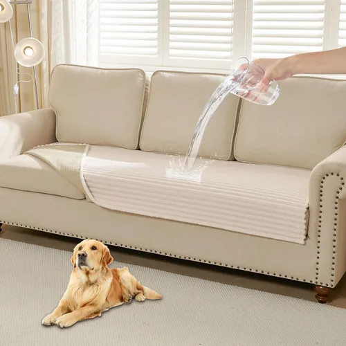 Miniatura 16 de HAOMAIJIA Funda de sofá impermeable lavable para perros, funda mullida para sofá de mascotas, funda gruesa y suave antideslizante para sofá de 3
