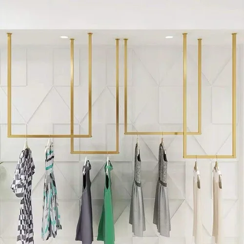 Miniatura 9 de Tienda de ropa simple montado en la pared, estantes de ropa colgantes de ventana, estante en forma de U, organización de vestidos de novia, toallero