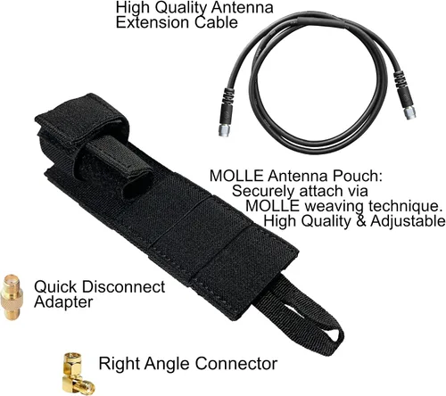Miniatura 2 de Kit de reubicación de antena táctica (compatible con Motorola, Kenwood, EF Johnson y Tait) (cable negro de 18 pulgadas)
