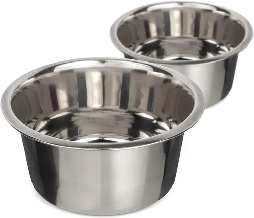 Miniatura 25 de Neater Pet Brands Cuencos de acero inoxidable poco profundos para gatos, 1 taza (8 onzas), 1 tazón de repuesto para comedero individual