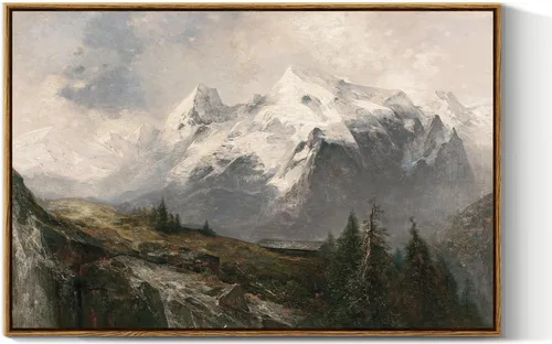 Miniatura 26 de VIYYIEA Arte de Pared en Lienzo Enmarcado Decoración del Hogar, Decoración de Granja Valles Ondulantes bajo Cielos Despejados Pintura de Pared