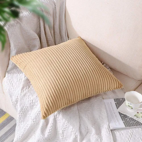 Miniatura 105 de Artscope Fundas de Almohada de Pana a Rayas Acogedoras Súper Suaves Decorativas Cuadradas Fundas de Cojín para Sofá Sillón Dormitorio Decoración