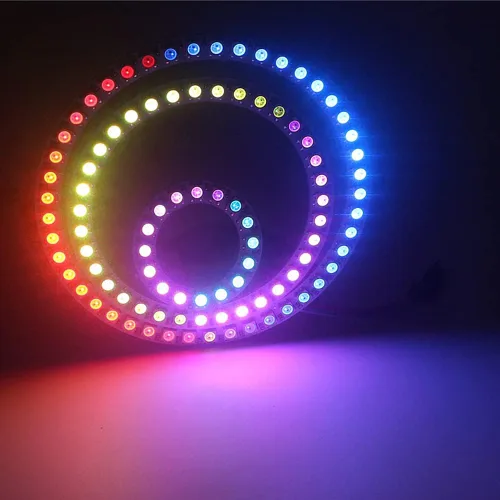 Miniatura 2 de WS2812 8 LED Pixel Ring Black PCB direccionable LED módulos 2812 IC RGB a todo color redondo llevado círculo DC5V