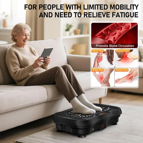 Miniatura 3 de Vibration Plate Exercise Machine, 130 Levels Full Body Workout Vibrating Plate for Lymphatic Drainage Weight Loss, 450 Lbs Capacity Shake Platform