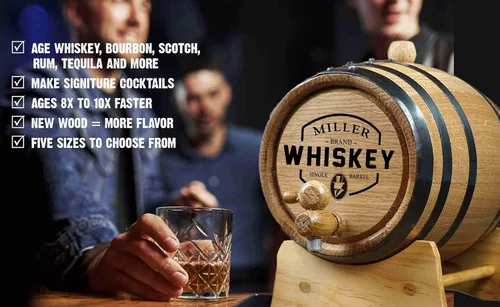Miniatura 6 de Thousand Oaks Barrel Co. Barril personalizado de roble blanco americano de 5 litros con soporte, tapón y espita - Para el cervecero casero