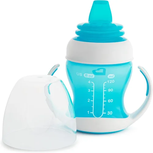 Miniatura 4 de Munchkin® Gentle™ Transition Sippy Trainer Cup, 4 Onzas, Paquete de 2, Azul