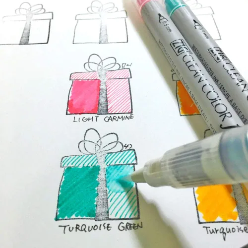 Miniatura 6 de Kuretake ZIG CLEAN COLOR f, 0.020 in y 0.047 in, certificado AP, sin olor, libre de xileno, apto para papel oscuro, perfecto para ilustrar, dibujar
