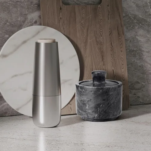Miniatura 9 de Flexzion Salero de Mármol con Tapa, Contenedor de Mármol Multiusos para Sal, Pimienta, Pimentón y Hierbas en Polvo, Contenedores de Sal para Negro