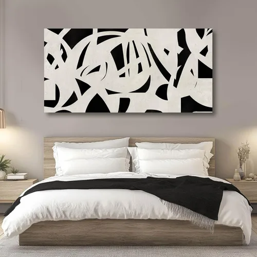 Miniatura 7 de Arte de pared geométrico de mediados de siglo, decoración moderna en blanco y negro, cuadros para paredes, lienzo fotográfico para sala de estar