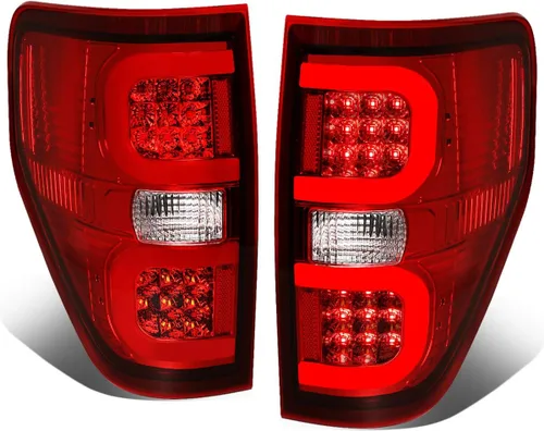 DNA MOTORING TL-F15009-LED-3D-CH-RD Conjunto de luz trasera LED 3D para lado del conductor y del pasajero [compatible con Ford F150 09-14]