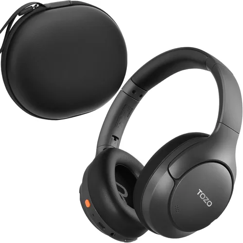 TOZO Auriculares híbridos HT3 con cancelación de ruido, batería de 90 horas de duración inalámbrica sobre la oreja Bluetooth 6.0 auriculares