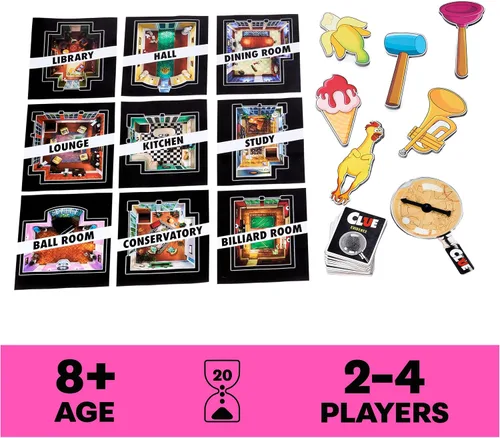 Miniatura 2 de Spin Master Games, Clue Giant Edition, juego familiar para diversión en interiores y exteriores con tablero grande de gran tamaño, para familia