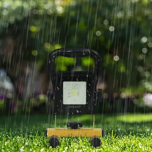 Miniatura 5 de Luces de trabajo LED recargables LAVEANT, 10W 2200mAh, 600 lúmenes, luces de inundación portátiles y ajustables, impermeables con soporte
