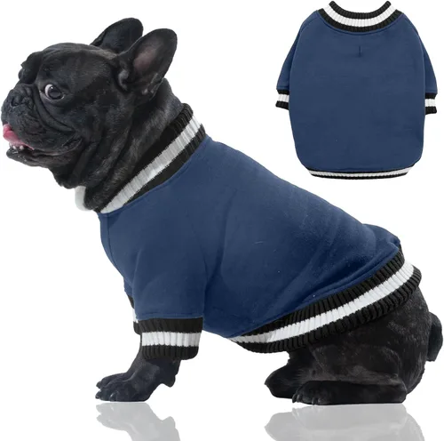 Miniatura 19 de FUAMEY Sudadera con capucha para perro - Suéter de forro polar para mascotas cálido de invierno, suave, lindo suéter azul para perrito, niño o niña
