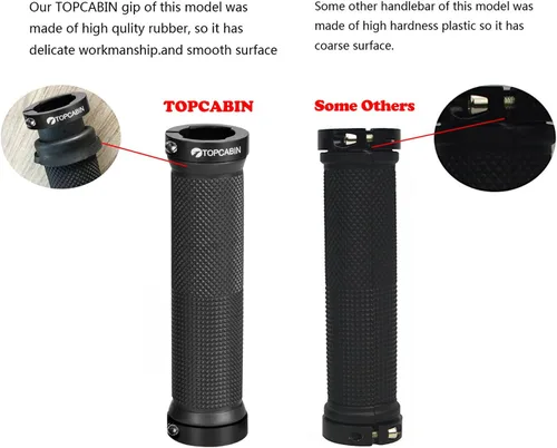 Miniatura 5 de TOPCABIN - Puños de manillar de bicicleta de doble bloqueo - Puños de goma cómodos para BMX y bicicleta de montaña Negro