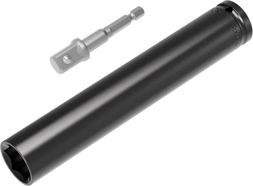 Miniatura 11 de Juego de Accesorios para Llave de Impacto de 1/2 Pulgada, 19mm (3/4 Pulgada) de Profundidad, 6 Puntos, 6 Pulgadas de Largo y Adaptador de Eje