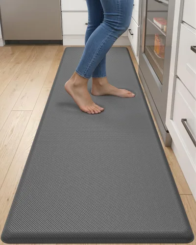 DEXI Tapete de cocina acolchado antifatiga, extra largo, grande, cómodo, impermeable, de espuma viscoelástica, antifatiga, para escritorio, oficina,