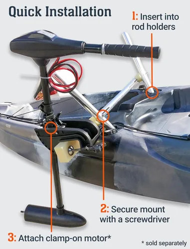 Miniatura 7 de BKC Brooklyn Kayak Company UH-TM315 Soporte de motor de pesca al curricán para kayak para configuración rápida y fácil