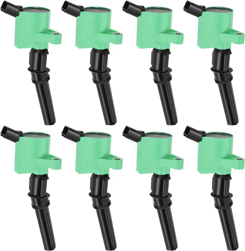 MAS Juego de 8 bobinas de encendido verdes compatibles con Ford F150 F250 E350 Crown Victoria Expedition Mustang Lincoln Navigator Town Car Mercury
