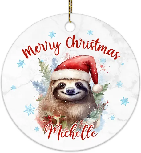 Miniatura 21 de Hyturtle Adorno de Navidad personalizado para amantes de las llamas, adorno de cerámica con nombre personalizado de llama, regalos lindos