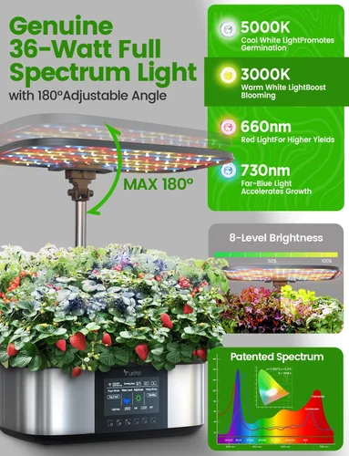 Miniatura 5 de LetPot LPH-Max Kit de Sistema de Cultivo Hidropónico, 21 Cápsulas APP y WiFi Control Automático Jardín Interior Inteligente con Luz LED