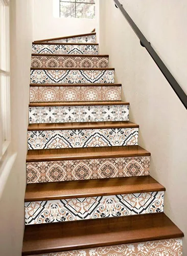 Tiras adhesivas para escaleras elevadoras: tendencia interior 2017, tonos terrosos, paquete de 10 tiras con 48.8 in de longitud (6 x 49 pulgadas