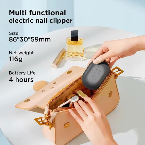 Miniatura 3 de Cortaúñas eléctrico Easy Clip para personas mayores y niños, recortador automático de uñas con luz LED, herramienta de cuidado de uñas 3 en 1