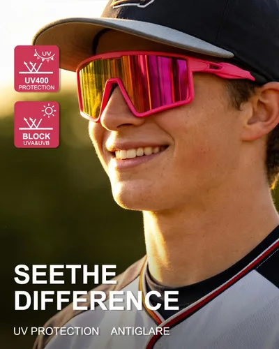 Miniatura 2 de Gafas de sol para ciclismo para hombres y mujeres, lentes de sol deportivos con protección UV para correr, lentes de sol para béisbol, ciclismo