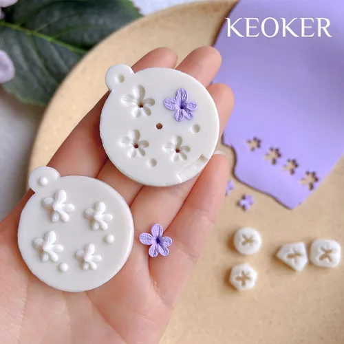 Miniatura 5 de Keoker Moldes para aretes de arcilla polimérica de lavanda, cortadores de pétalos y moldes para hacer joyas, perfectos para amantes de los aretes