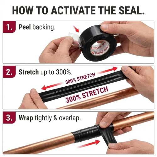 Miniatura 3 de X-Treme Tape MOCAP Cinta Eléctrica de Servicio Pesado, Goma de Silicona Autofusible, Cinta Flexible Impermeable y Aislante, Eléctrica para Negro