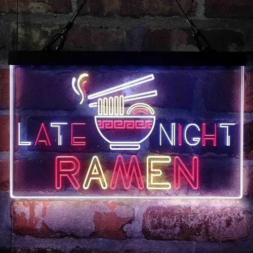 Miniatura 16 de ADVPRO Late Night Ramen Shop Tri-color Led Neon Sign Green & Red & Yellow 13 x 8.7 Inches st9s32-i3305-gry