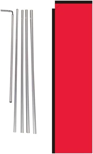 Miniatura 11 de Letrero de bandera rectangular de plumas para exteriores, color negro sólido, con kit de poste y punta de tierra