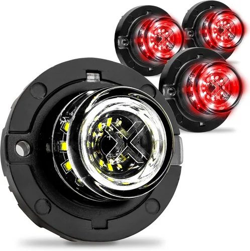 Miniatura 18 de Lamphus SnakeEye III Ámbar 12W LED Luz Estroboscópica Oculta [Montaje Cónico de Faro / Luz Trasera] [Clasificación SAE] Luz de Emergencia
