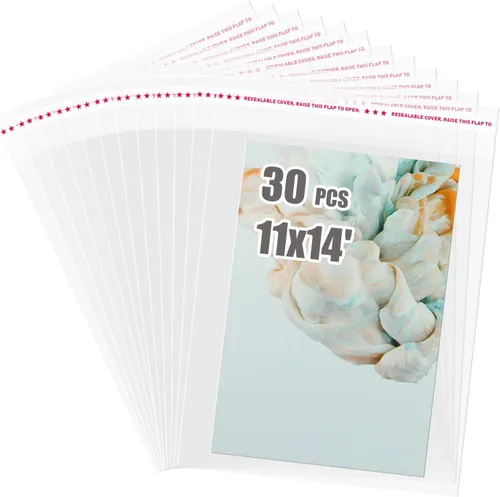 Miniatura 21 de Egofine Bolsas de celofán autosellables, 100 bolsas transparentes resellables para tapetes de fotos de 8.5 x 11 pulgadas