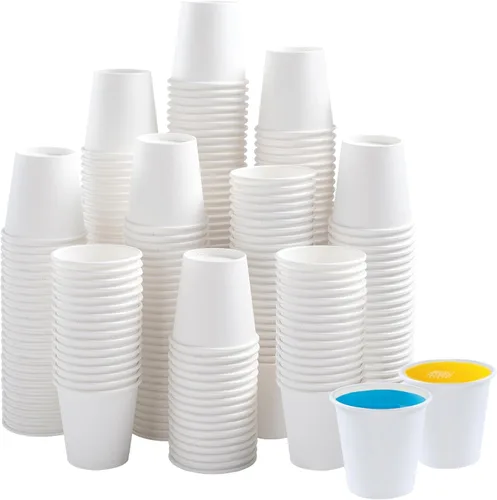 Miniatura 17 de Lamosi Paquete de 300 vasos de papel de 8 onzas, tazas de café desechables, tazas de café de papel de 8 onzas, taza blanca para bebidas