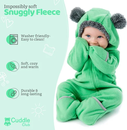 Miniatura 120 de Enterizo de vellón para bebé, rómper de una sola pieza con capucha para niños, ropa para exteriores, chaqueta infantil