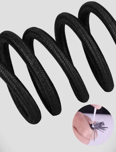 Miniatura 5 de Cuerdas elásticas con ganchos, cuerda elástica ligera (12 pulgadas x 8 unidades, negro)