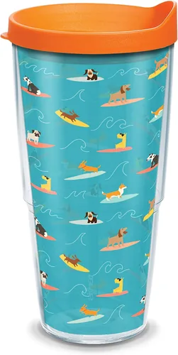Miniatura 13 de Tervis Vaso aislado de doble pared Surf Dogs hecho en Estados Unidos mantiene las bebidas frías y calientes, 16 onzas, clásico