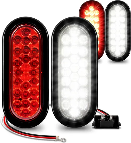 Miniatura 13 de Faro trasero redondo de 6 pulgadas con 24 luces LED de luz blanca clara, para reversa de camiones, con Certificado DOT, arandela y enchufe incluidos