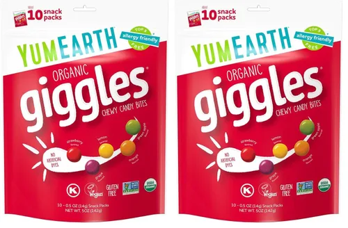 Miniatura 14 de YumEarth Organic Giggles - Caramelos masticables aptos para alérgicos (los 9 mejores gratis), sin colorantes artificiales, sin OMG, sin gluten